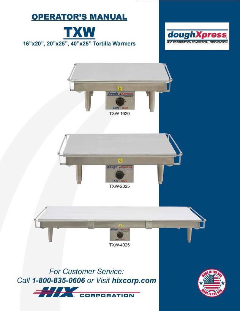 Hix doughXpress TXW Operator's manual