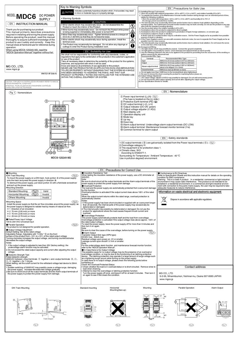 MG MDC6 instruction manual