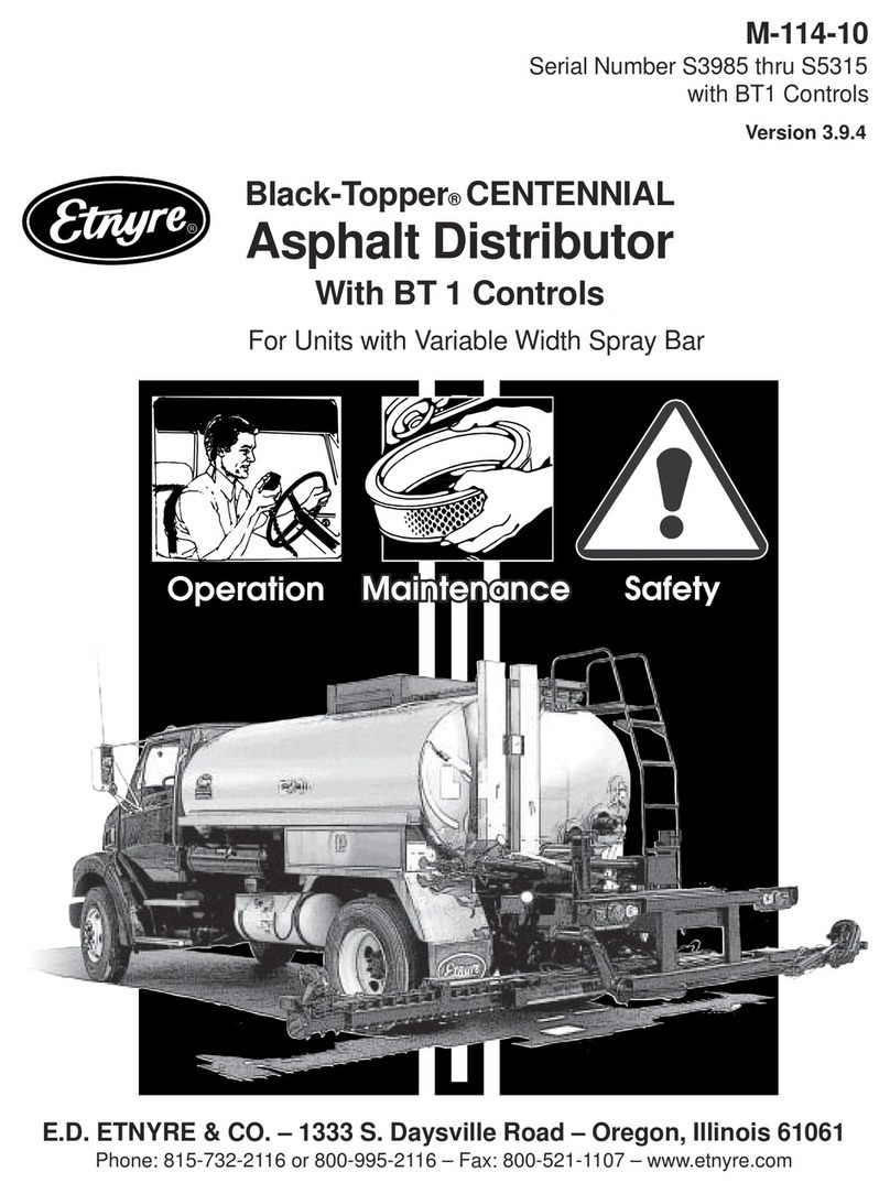 Etnyre Black-Topper Centennial Distributor Operation, maintenance and safety manual