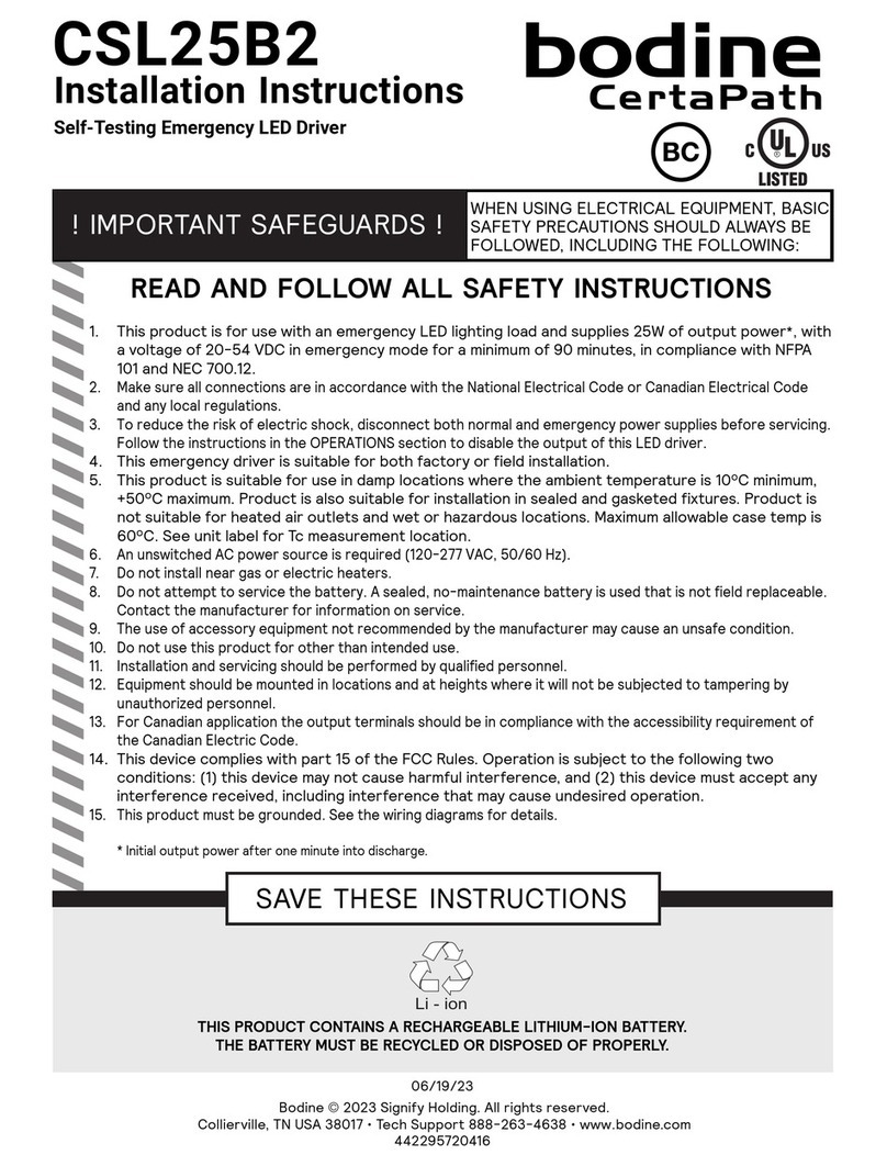 Bodine CertaPath CSL25B2 installation instructions