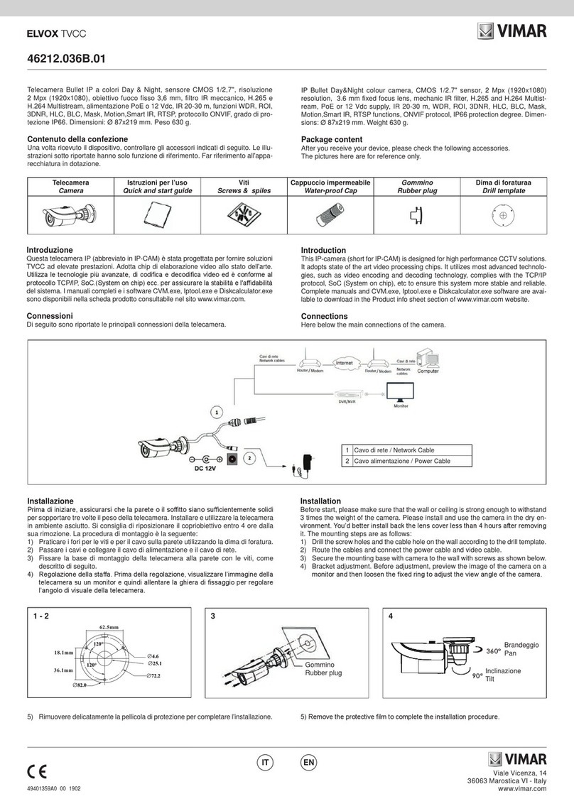 Vimar ELVOX TVCC 46212.036B.01 User manual