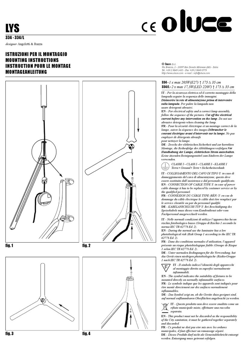 oluce 334 Mounting instructions