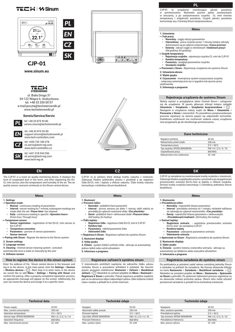 TECH Sinum CJP-01 manual