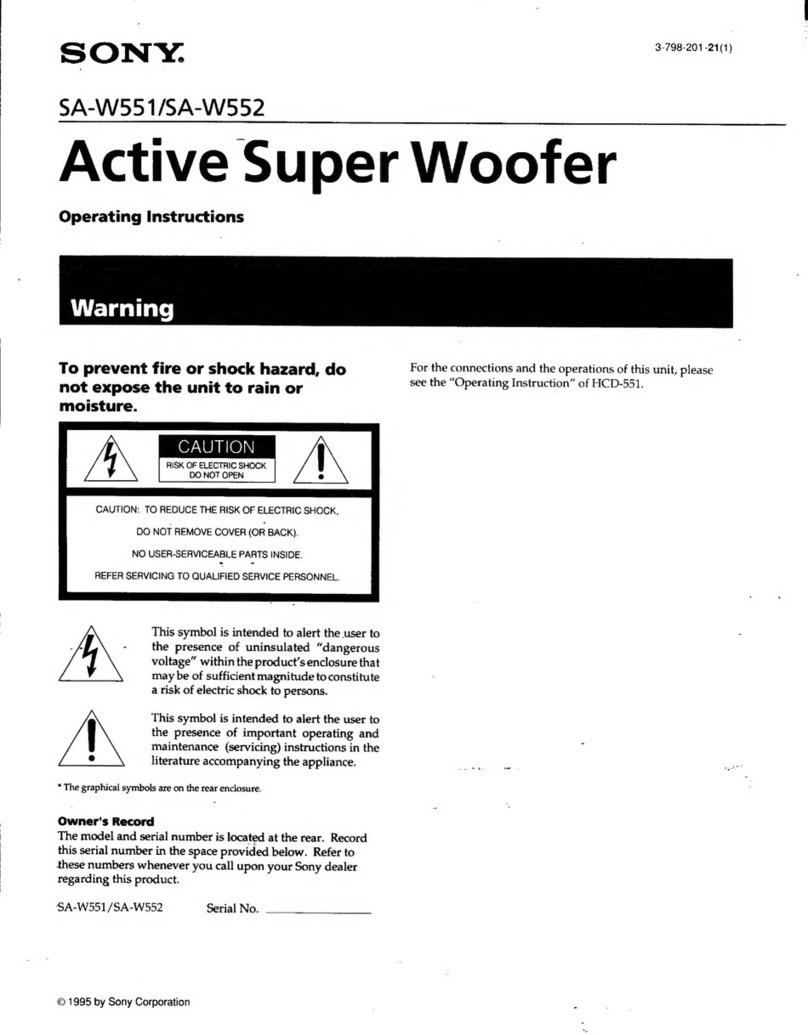 Sony SA-W551 operating instructions