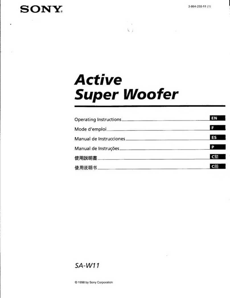 Sony SA-W11 operating instructions