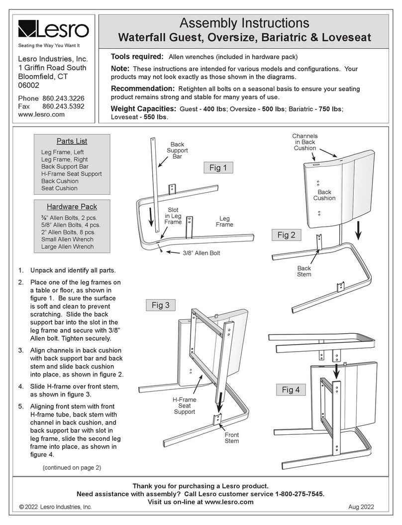 Lesro Waterfall Assembly instructions