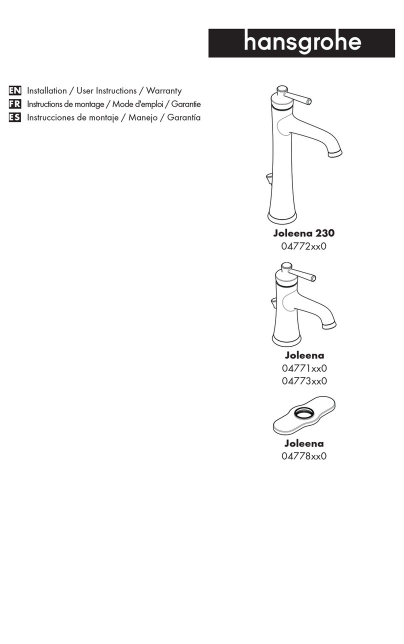 Hans Grohe Joleena 230 04772 0 Series Instruction Manual Hans Grohe Joleena 230 04772 0 Series Instruction Manual