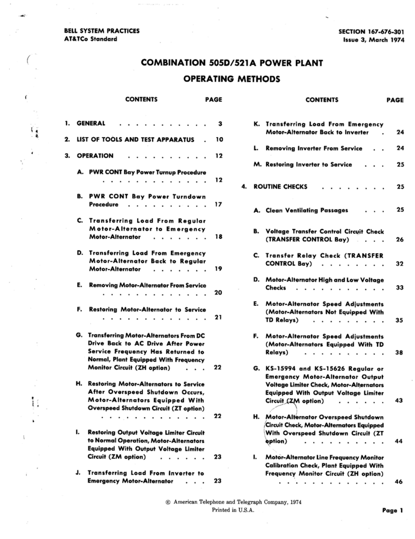 Bell System Practices COMBINATION 505D Operating