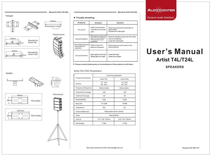 Audiocenter Artist T4L user manual