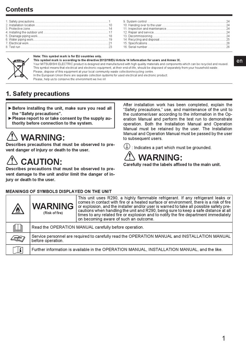 Mitsubishi Electric PUZ-WZ50VAA User manual Mitsubishi Electric PUZ-WZ50VAA User manual