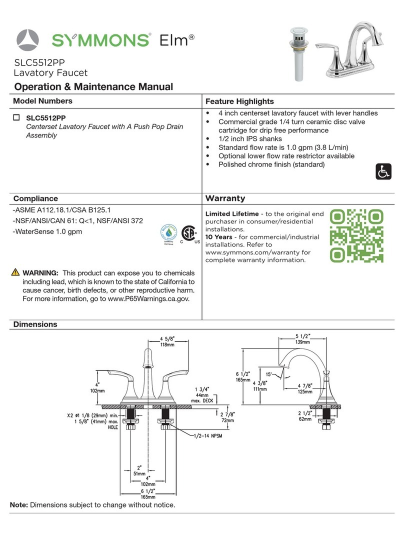 Symmons Elm SLC5512PP Manual