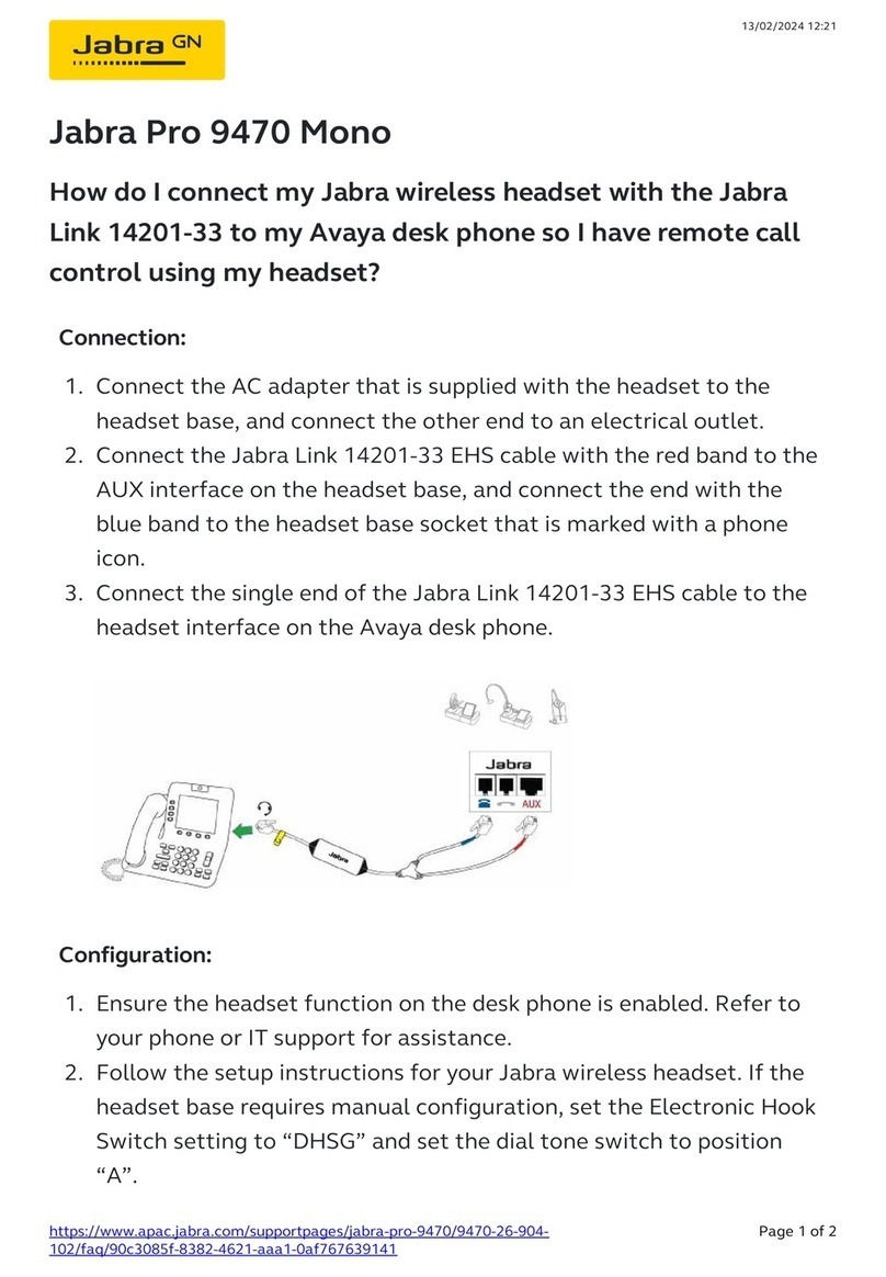 Jabra Pro 9470 Mono User manual