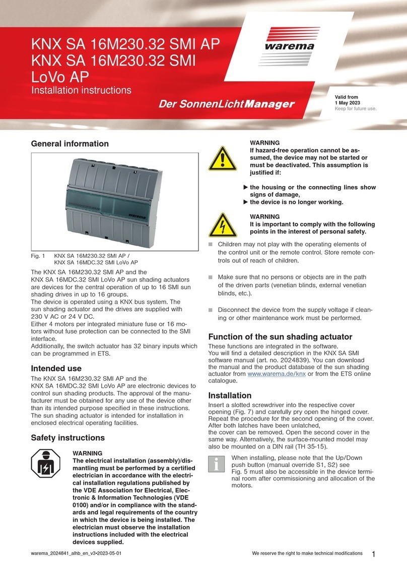 WAREMA KNX SA 16M230.32 SMI AP installation instructions
