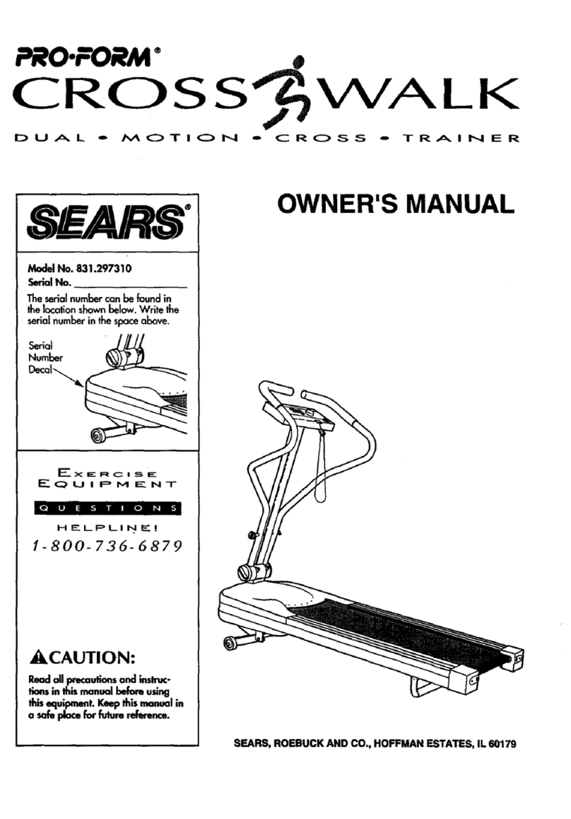 Sears Pro-Form CROSS WALK owner's manual