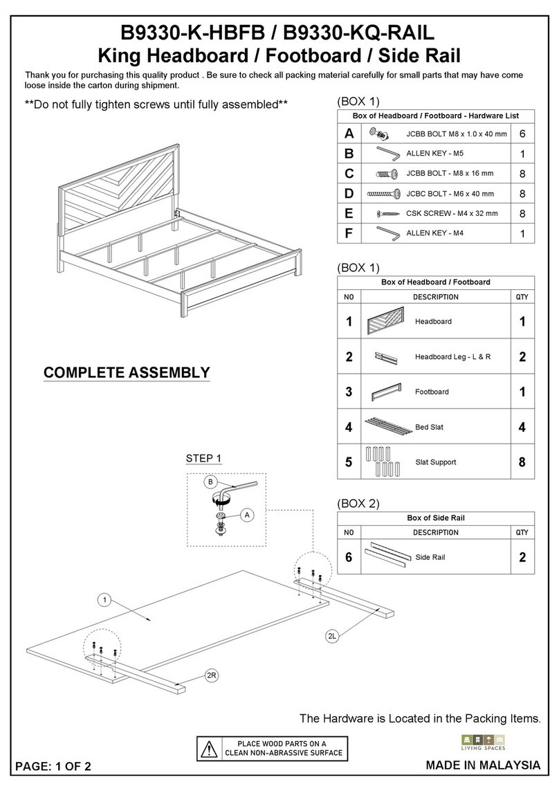 Living Spaces B9330-K-HBFB User manual Living Spaces B9330-K-HBFB User manual