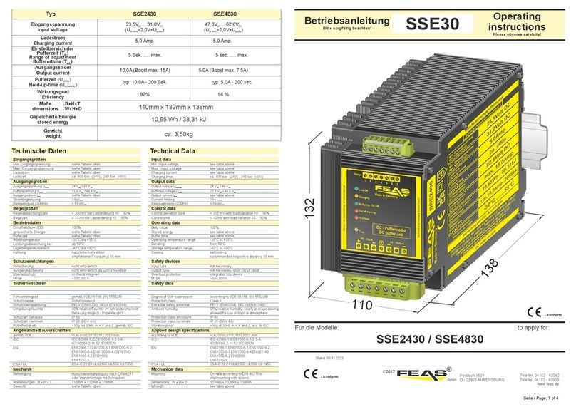 FEAS SSE30 Series operating instructions