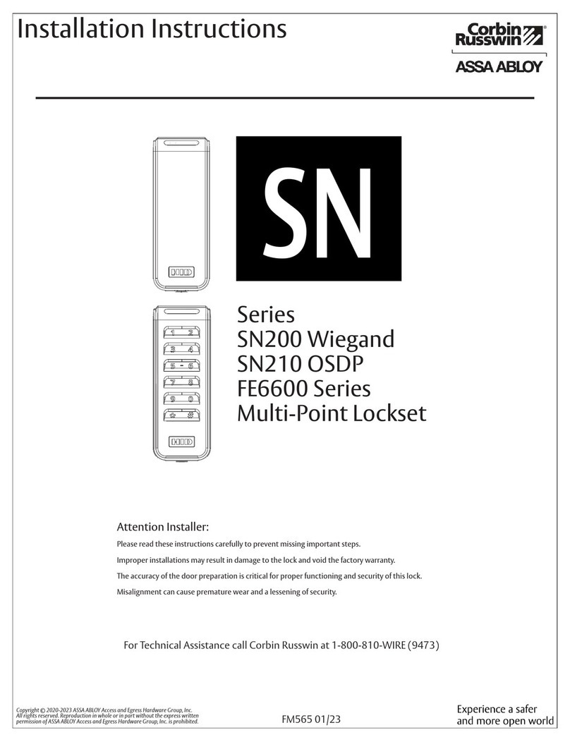Corbin Russwin ASSA ABLOY SN Series User manual