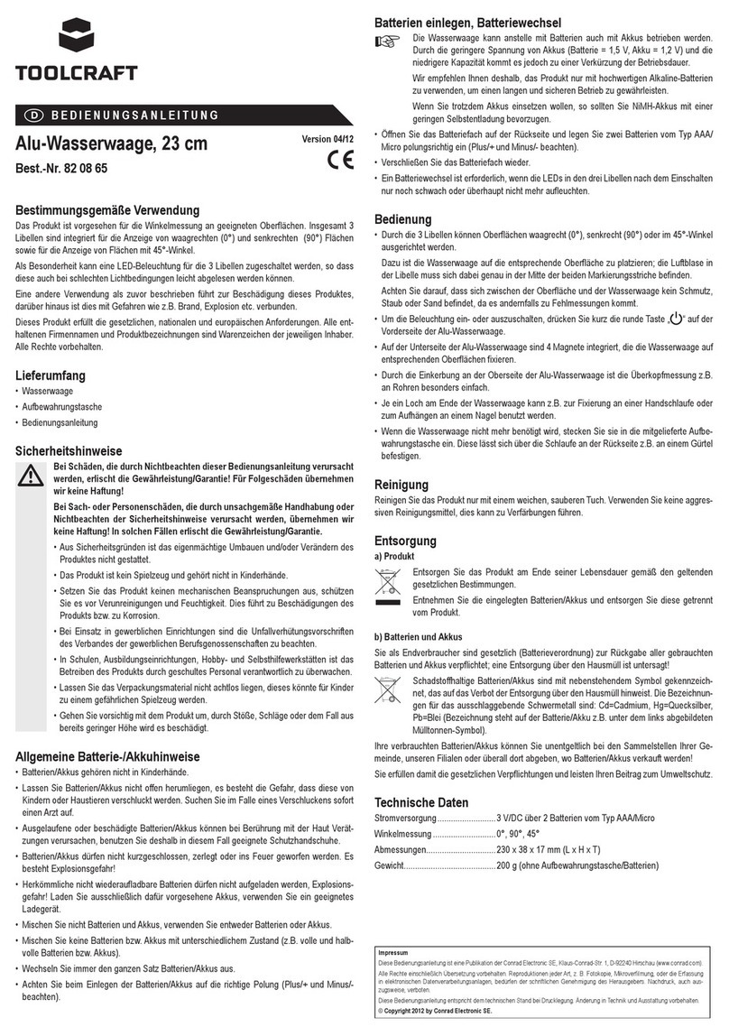 TOOLCRAFT 82 08 65 operating instructions