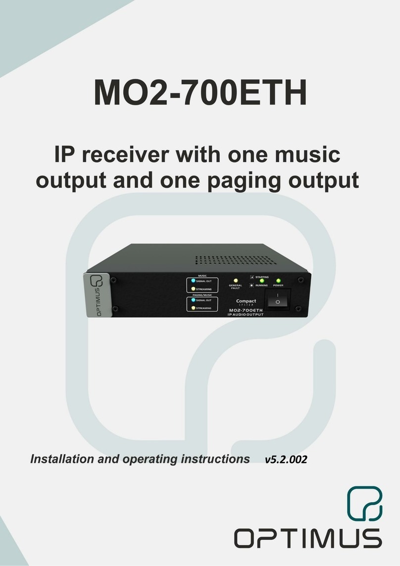 Optimus MO2-700ETH Installation and operating instructions