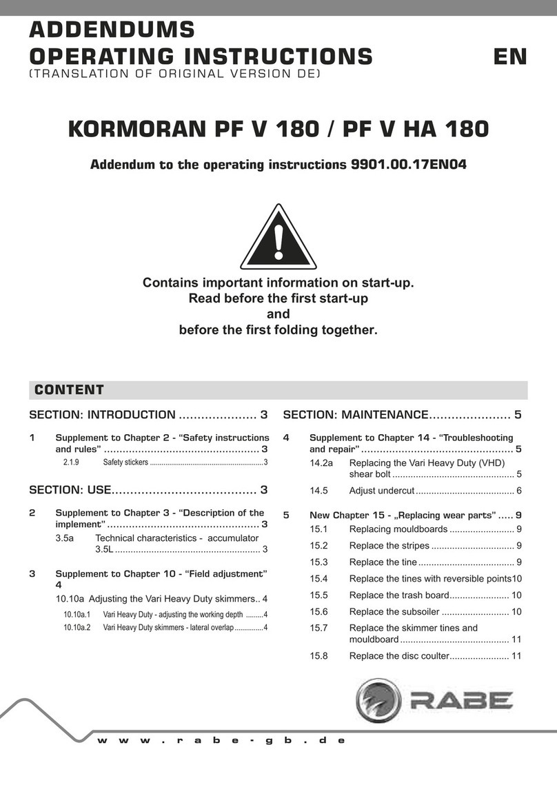 Rabe KORMORAN PL V 180 operating instructions