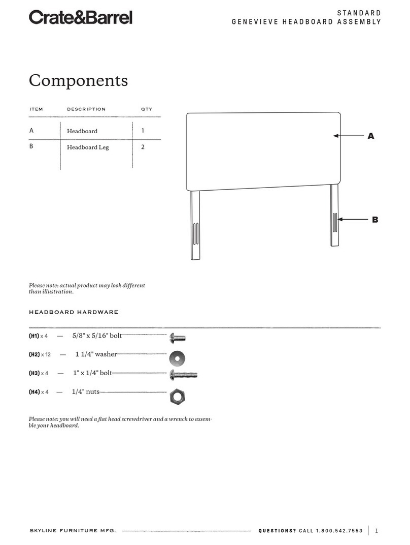 Crate&Barrel GENEVIEVE HEADBORD User manual Crate&Barrel GENEVIEVE HEADBORD User manual