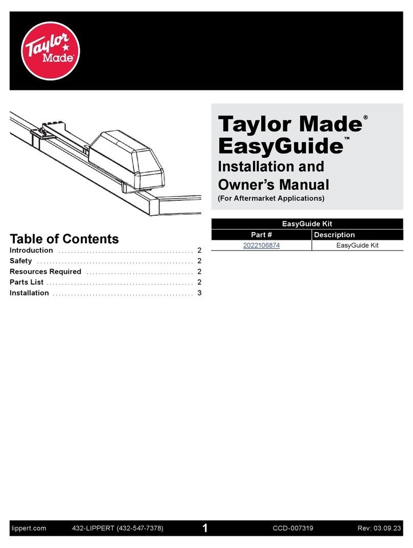 Lippert Taylor Made EasyGuide 2022106874 Installation and owner's manual