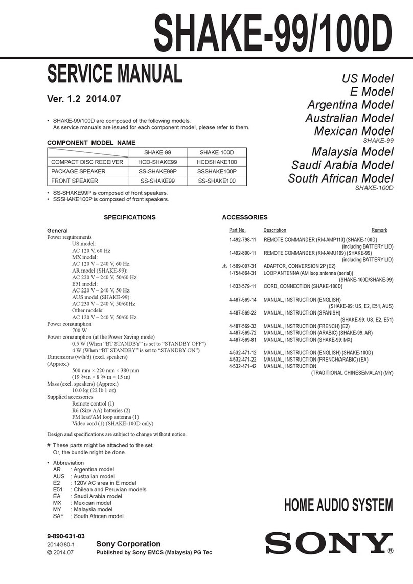 Sony SHAKE-99D User manual