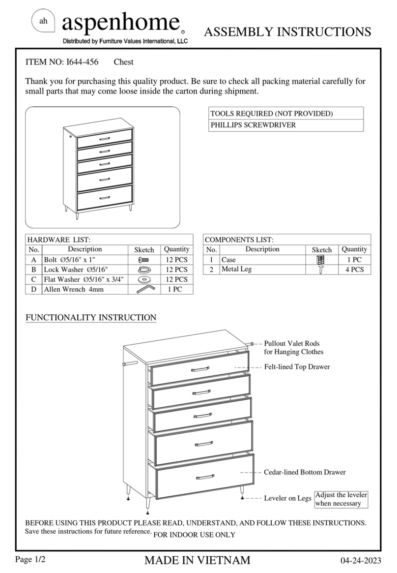 aspenhome I644-456 Assembly instructions