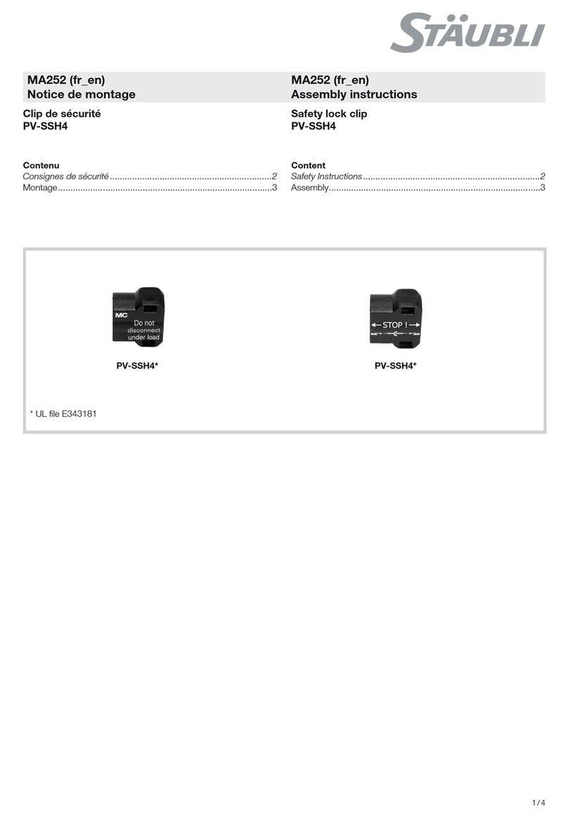 Staubli PV-SSH4 User manual