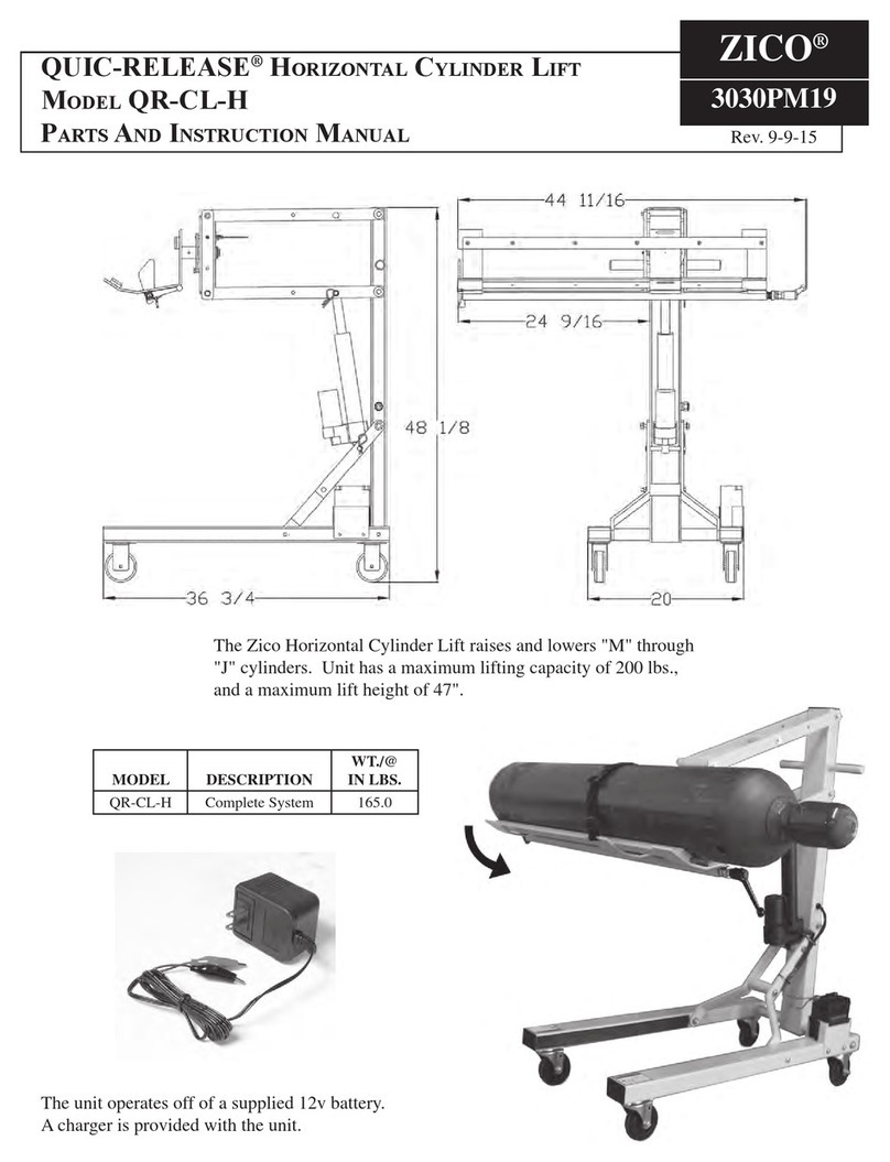 Zico QUIC-RELEASE QR-CL-H Parts and instruction manual Zico QUIC-RELEASE QR-CL-H Parts and instruction manual