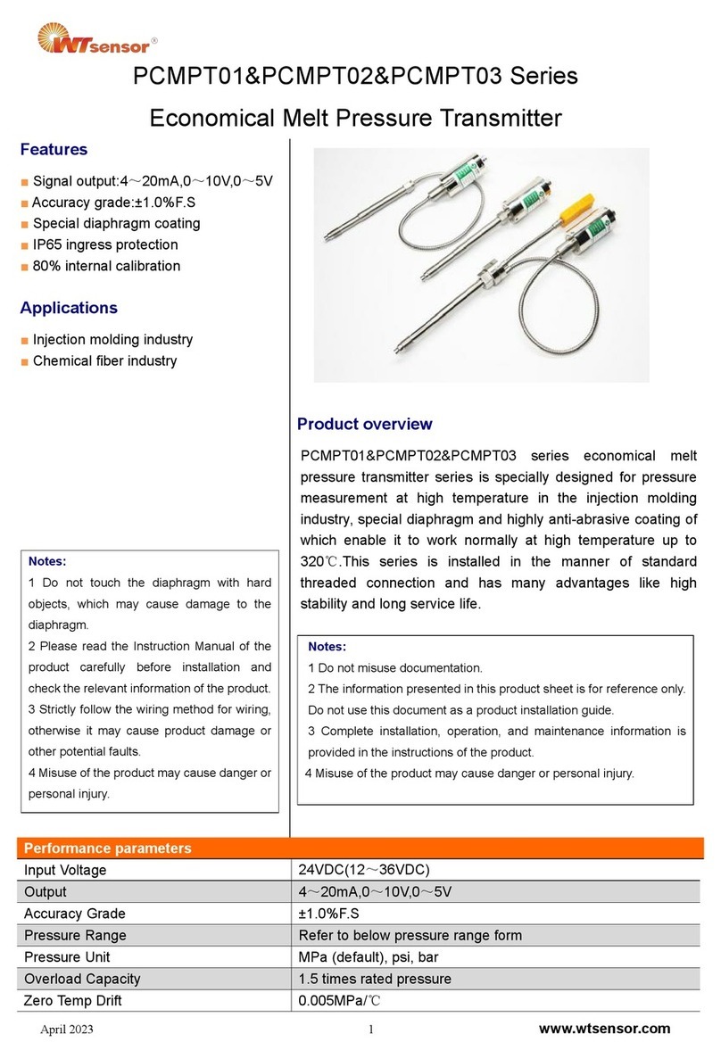 WT sensor PCMPT01 Series User manual
