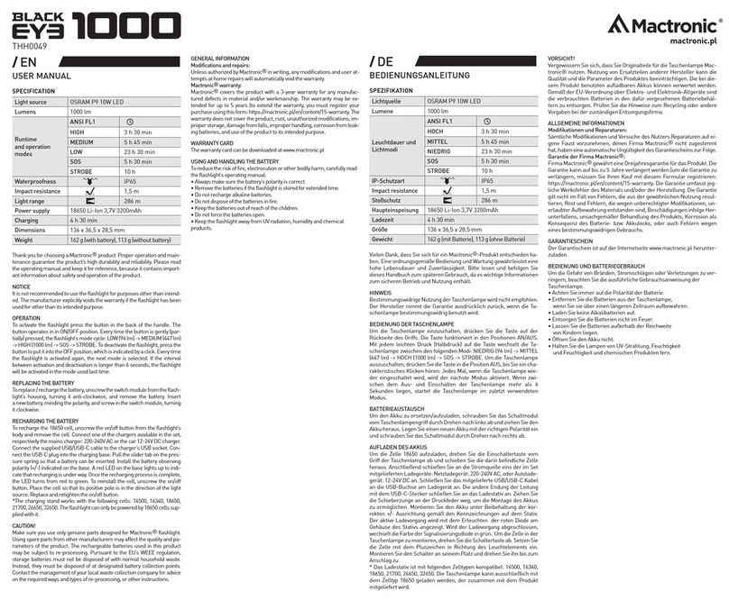 Mactronic BLACK EYE 1000 User manual