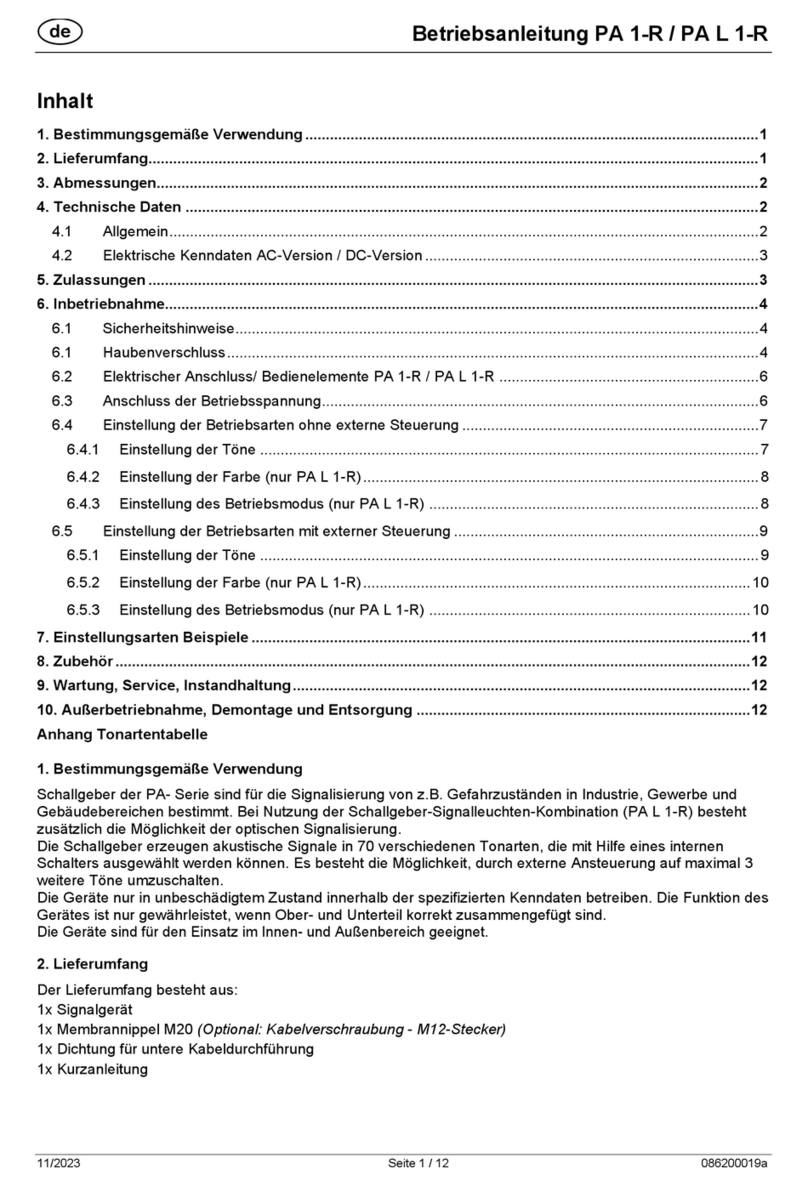 Pfannenberg PA L 1-R User manual