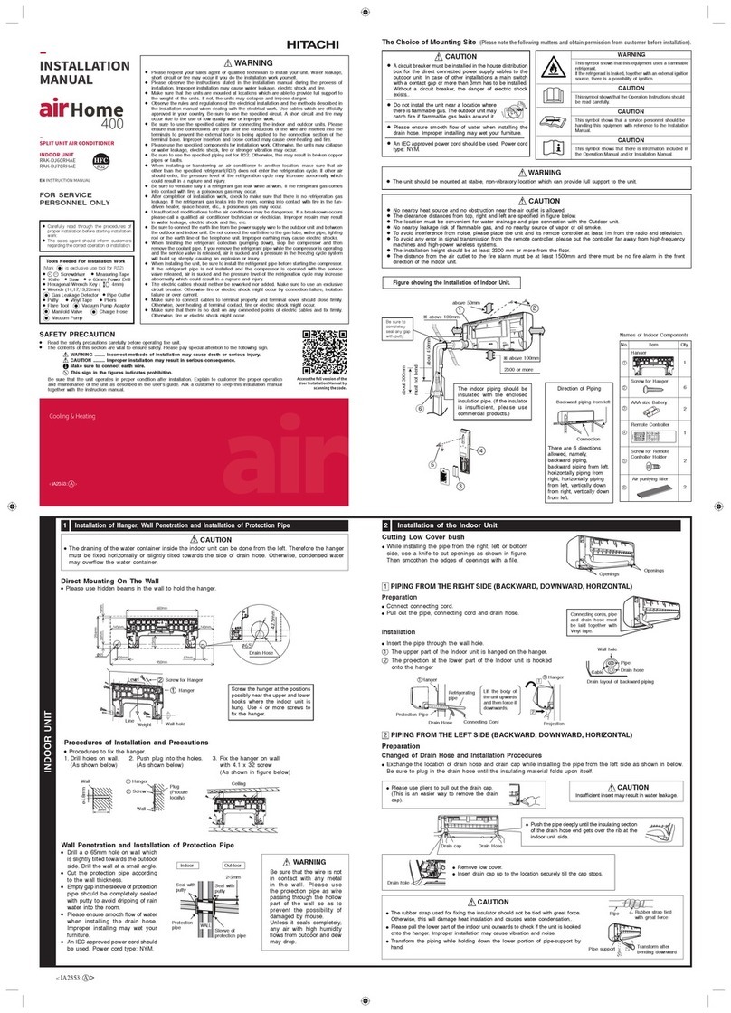 Hitachi airHome 400 User manual