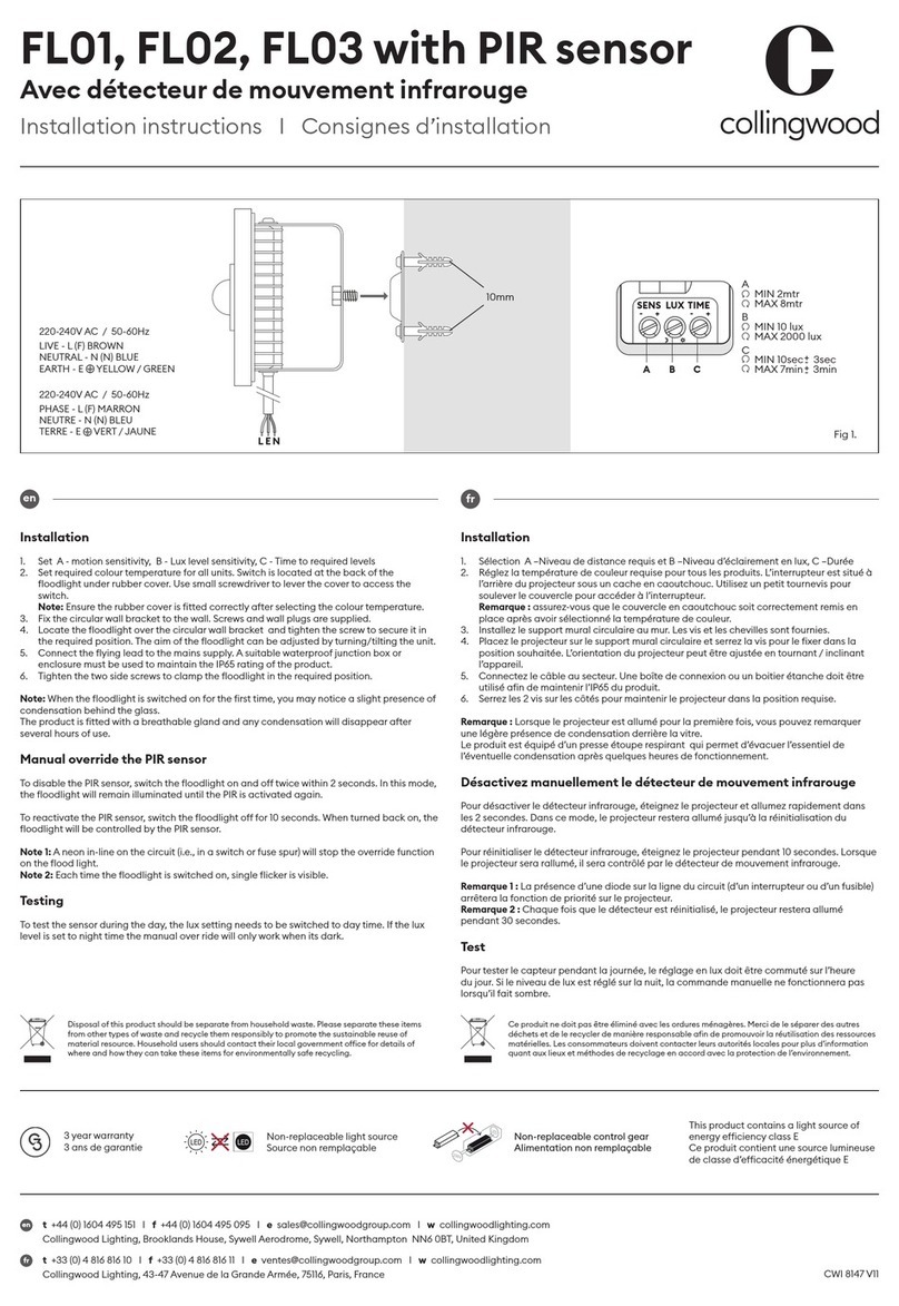 Collingwood Lighting FL01 installation instructions Collingwood Lighting FL01 installation instructions