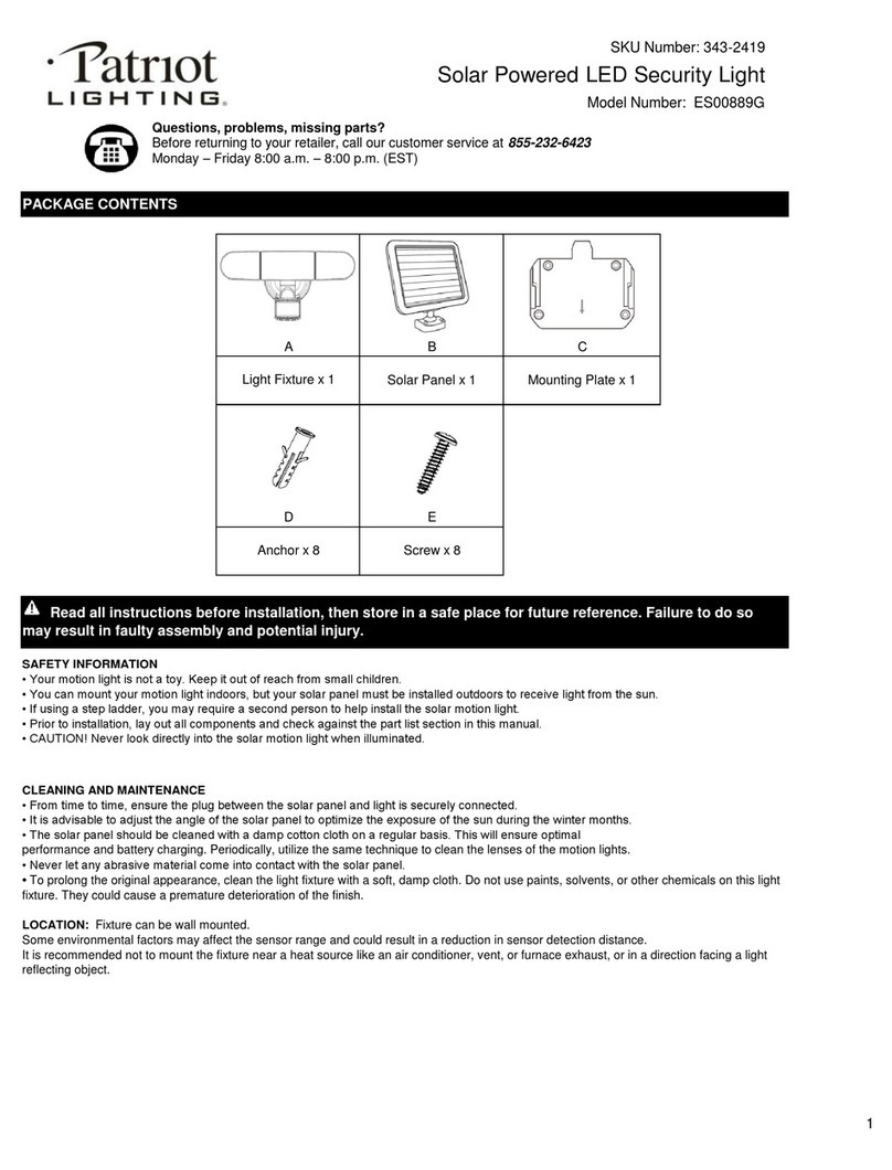 Patriot Lighting ES00889G manual