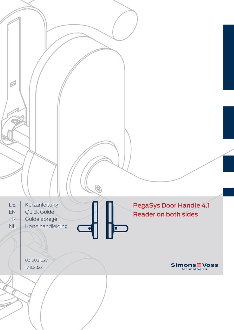 Simons Voss PegaSys Door Handle 4.1 Reader on both sides User manual