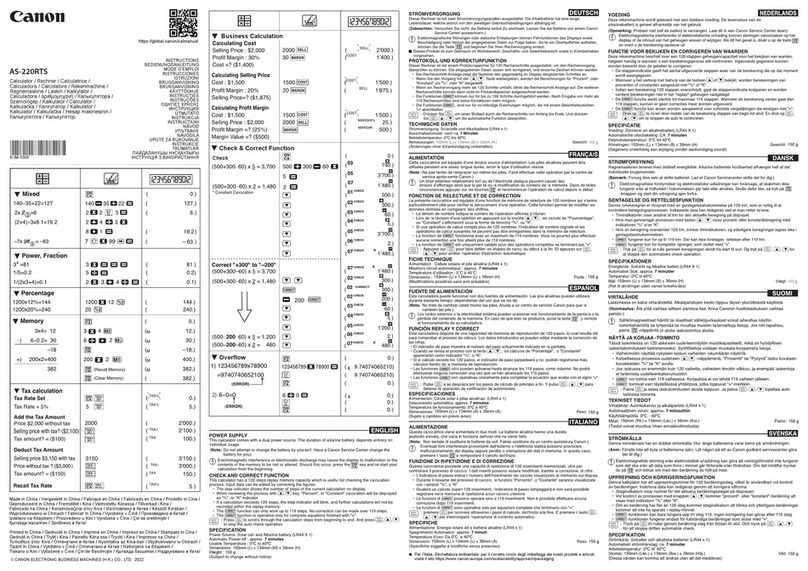 Canon AS-220RTS User manual