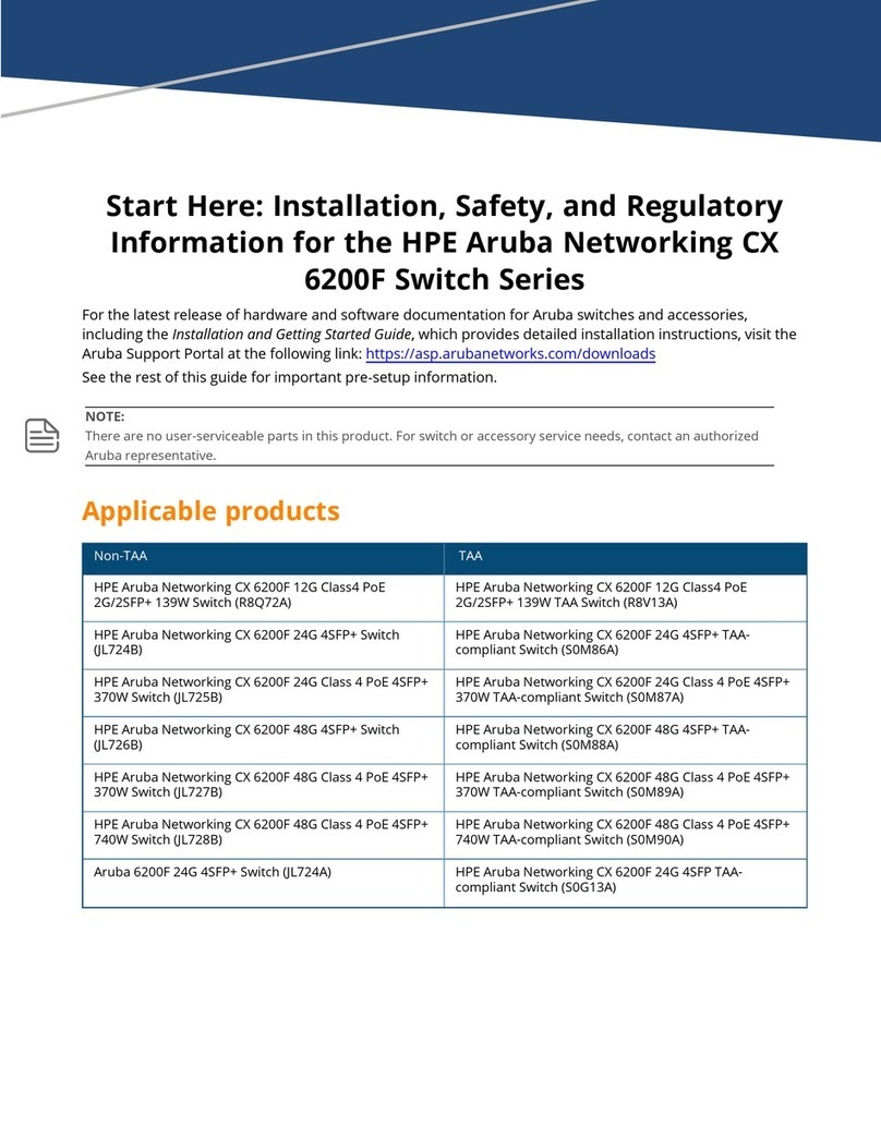 Aruba Networks CX 6200F Series Installation, Safety, and Regulatory Information Aruba Networks CX 6200F Series Installation, Safety, and Regulatory Information