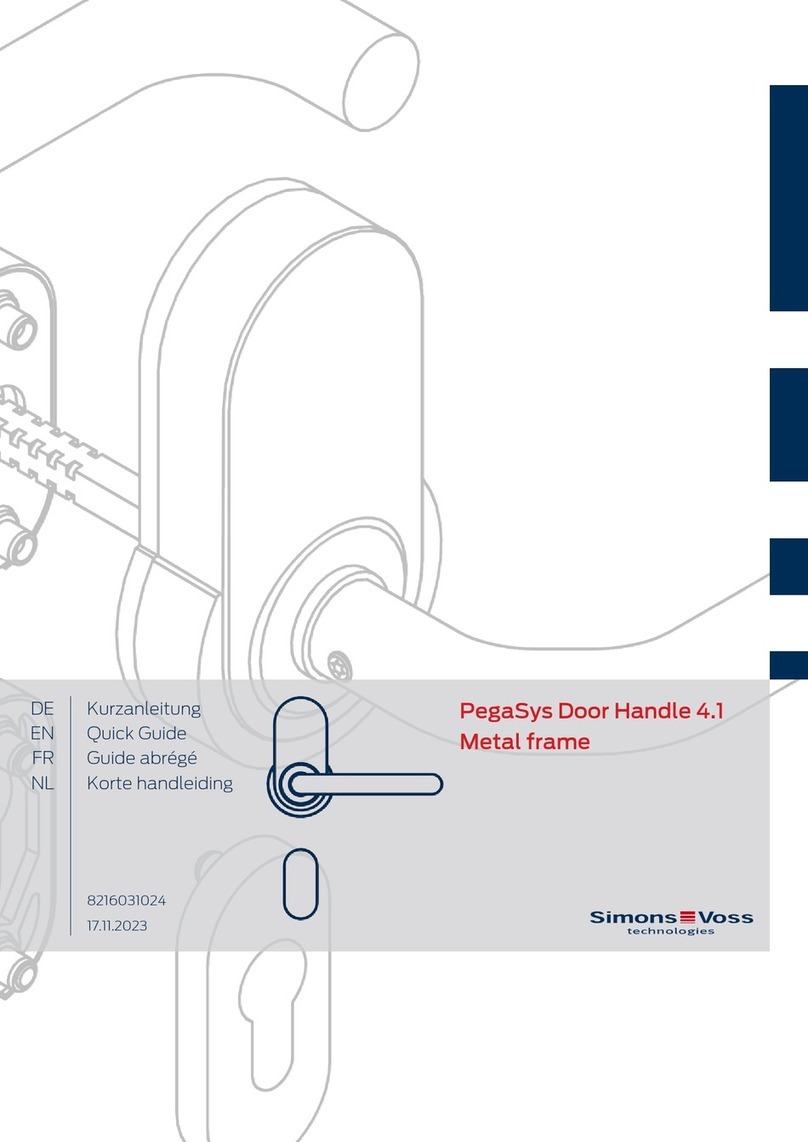 Simons Voss Technologies PegaSys Door Handle 4.1 Metal frame User manual Simons Voss Technologies PegaSys Door Handle 4.1 Metal frame User manual