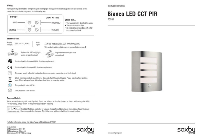 Saxby Lighting Bianco LED CCT PIR User manual