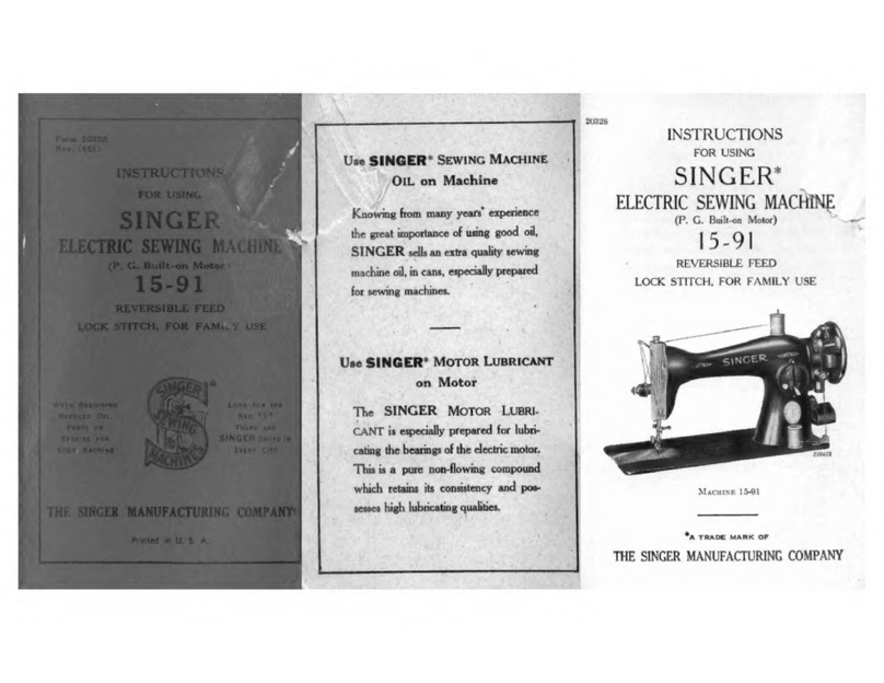 Singer 15-91 Installation and operation manual Singer 15-91 Installation and operation manual