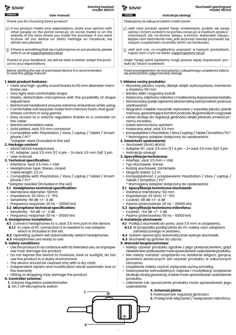Savio NEXUS user manual