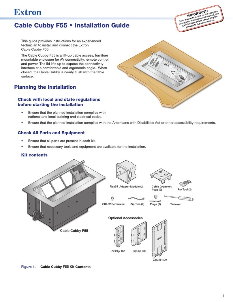 Extron electronics Cable Cubby F55 Edge installation guide