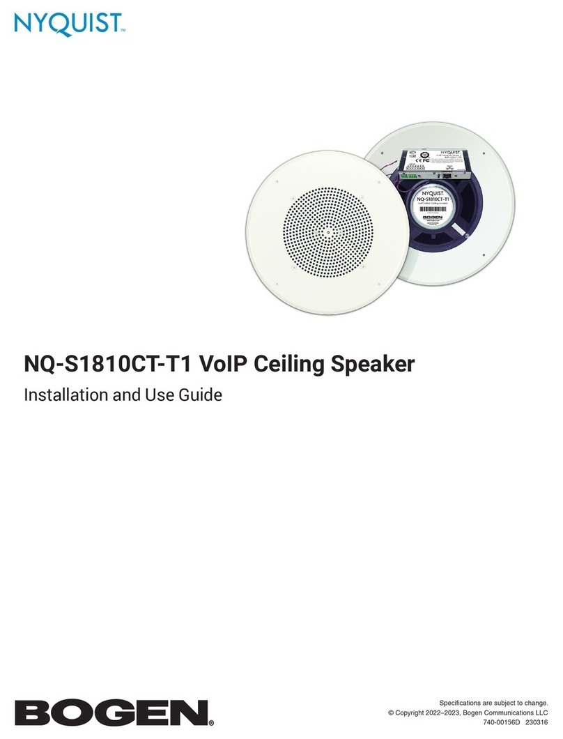 Bogen Nyquist NQ-S1810CT-T1 Operating manual