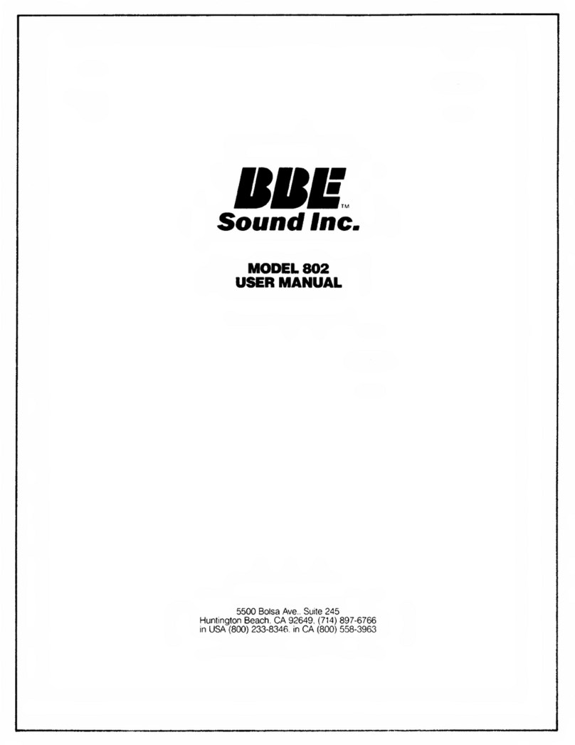 BBE 802 User manual