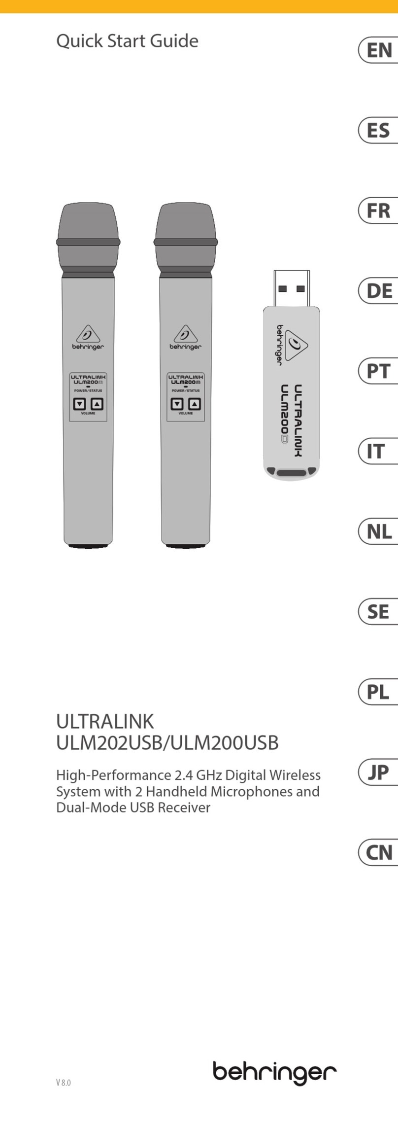 Behringer ULTRALINK ULM202USB User manual