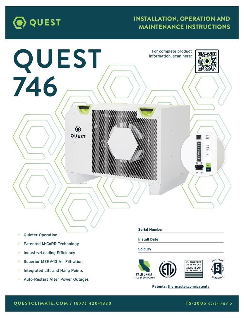 Quest Engineering 746 Installation, operation and maintenance instructions