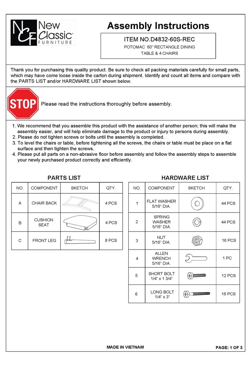 New Classic Furniture POTOMAC D4832-60S-REC Assembly instructions New Classic Furniture POTOMAC D4832-60S-REC Assembly instructions