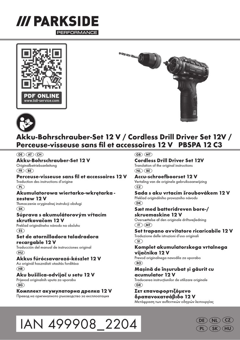 Parkside Performance PBSPA 12 C3 Translation of the original instructions